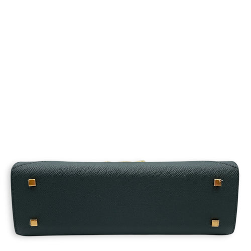 Gabrielle PM Green Crossbody Bag in Calfskin, Gold hardware