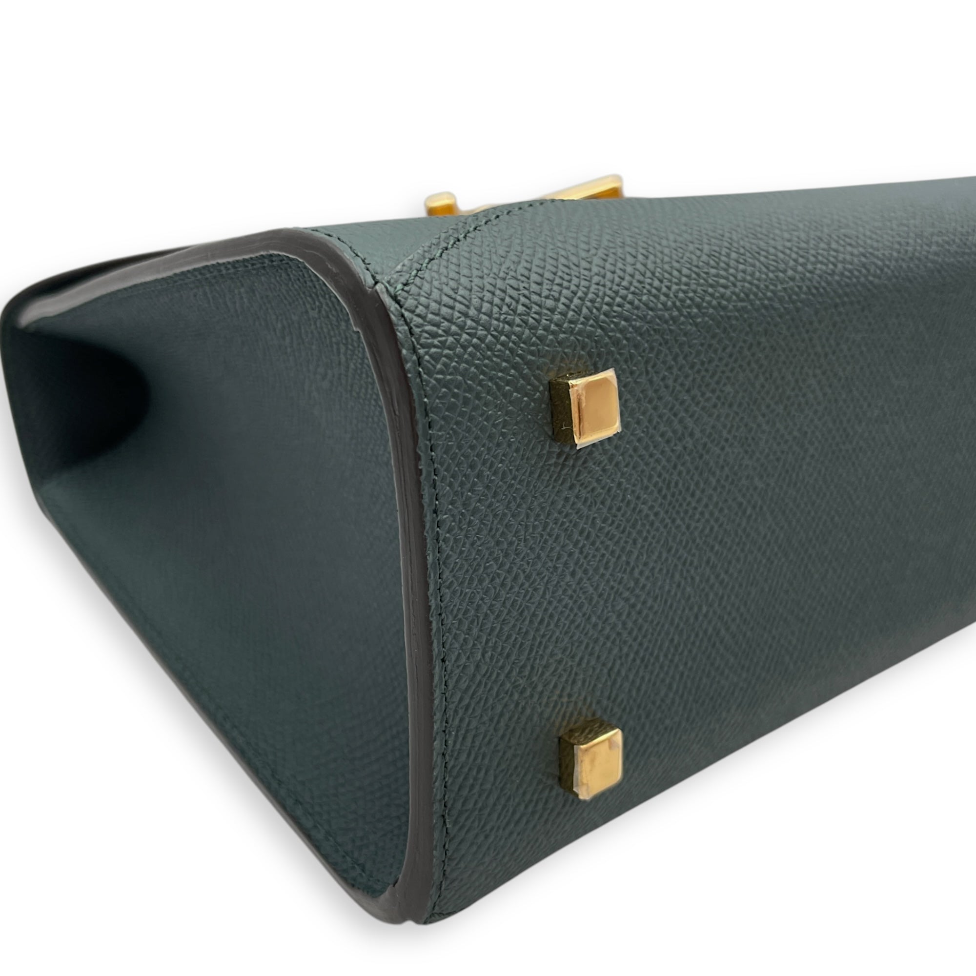 Gabrielle PM Green Crossbody Bag in Calfskin, Gold hardware