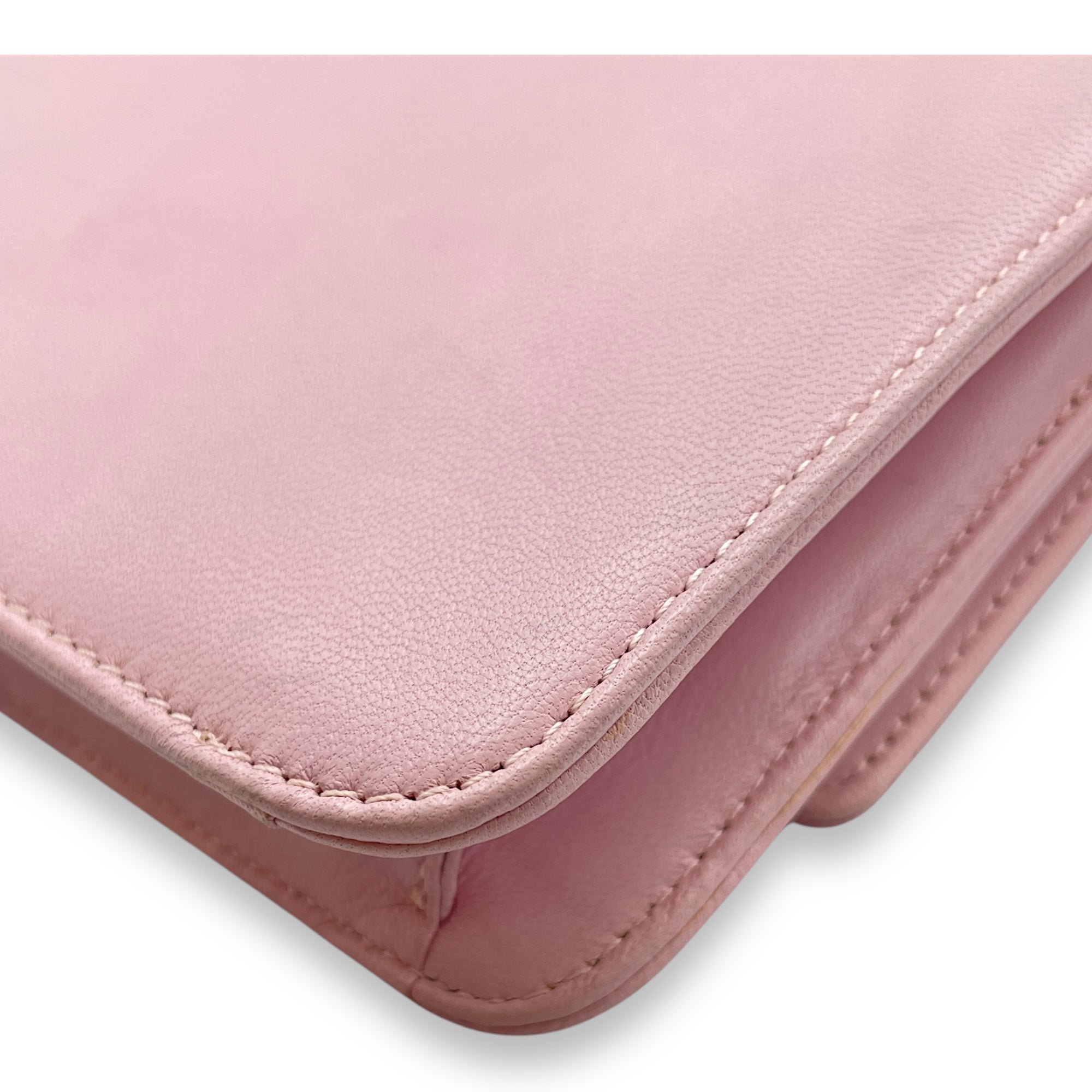 Tribals Promenade Pink Wallet on Chain in Lambskin, Silver hardware