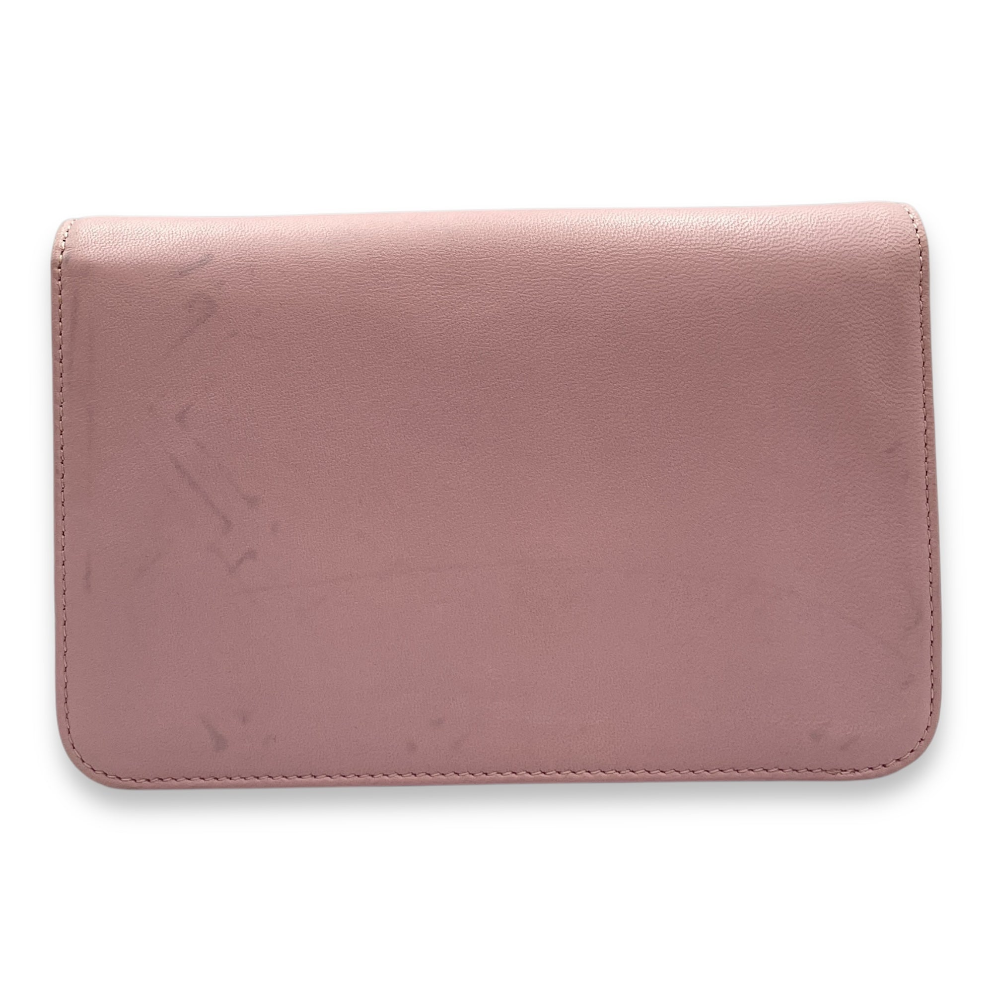 Tribals Promenade Pink Wallet on Chain in Lambskin, Silver hardware