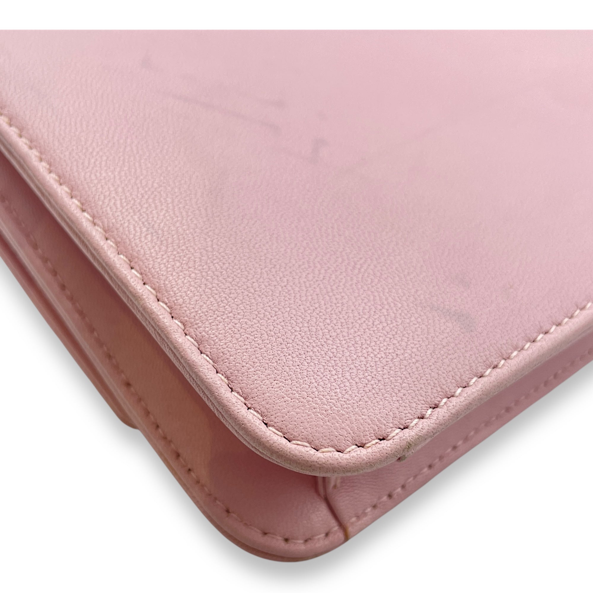Tribals Promenade Pink Wallet on Chain in Lambskin, Silver hardware