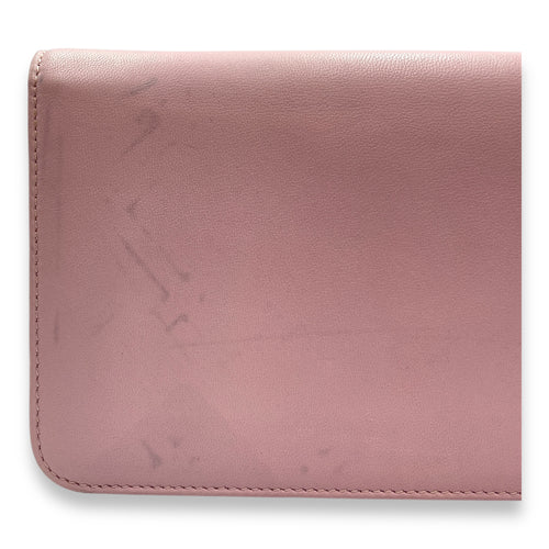 Tribals Promenade Pink Wallet on Chain in Lambskin, Silver hardware