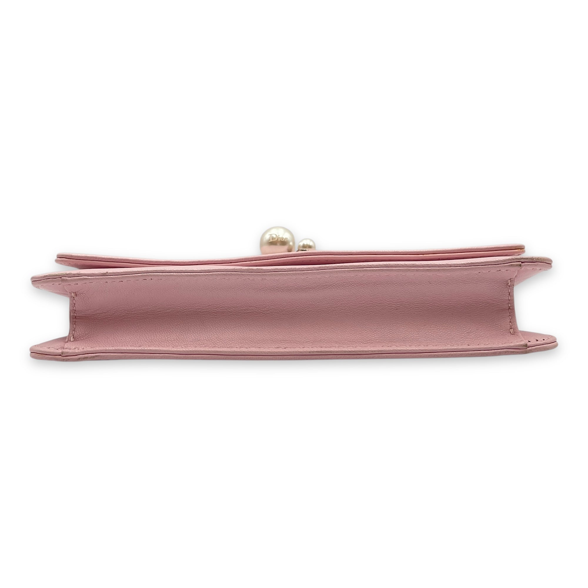 Tribals Promenade Pink Wallet on Chain in Lambskin, Silver hardware