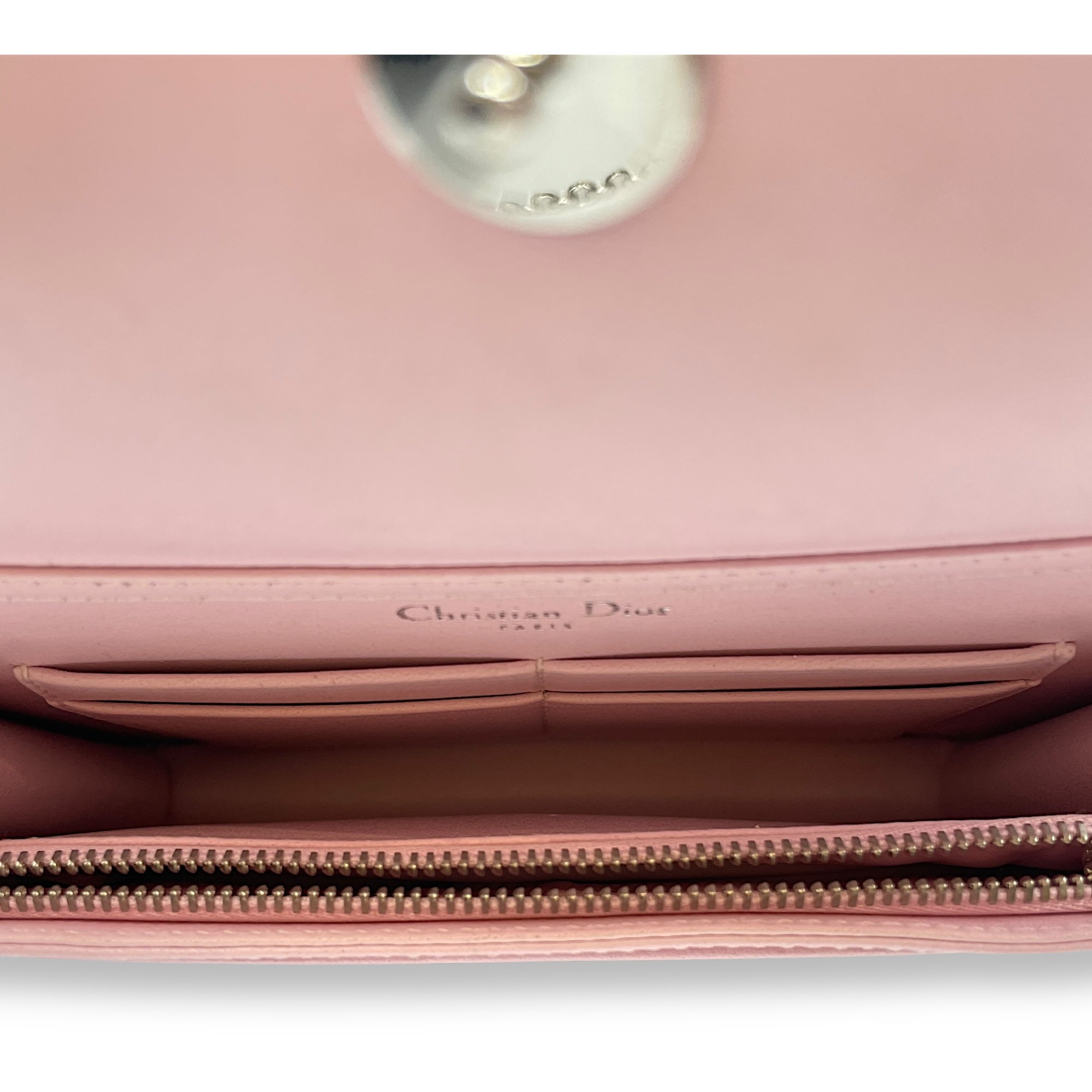 Tribals Promenade Pink Wallet on Chain in Lambskin, Silver hardware