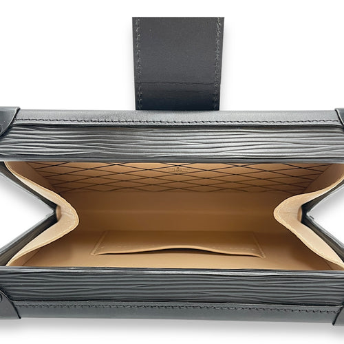 Malle Petite Noir Shoulder Bag in Epi Leather, Gold hardware