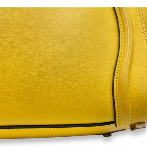 Luggage Micro Yellow Top Handle Bag in Calfskin, Gold hardware