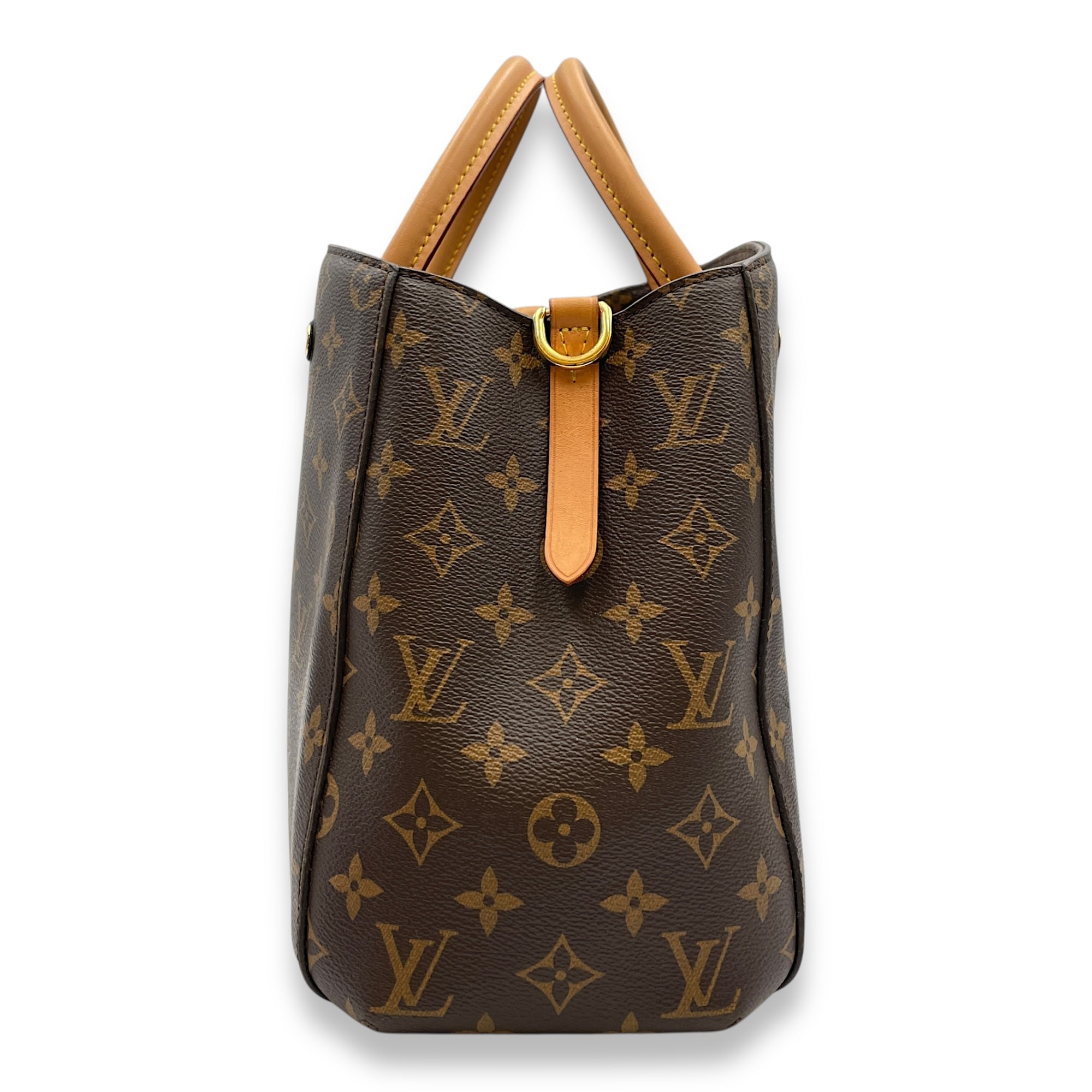 Montaigne Brown Monogram Shoulder Bag in Canvas, Gold hardware