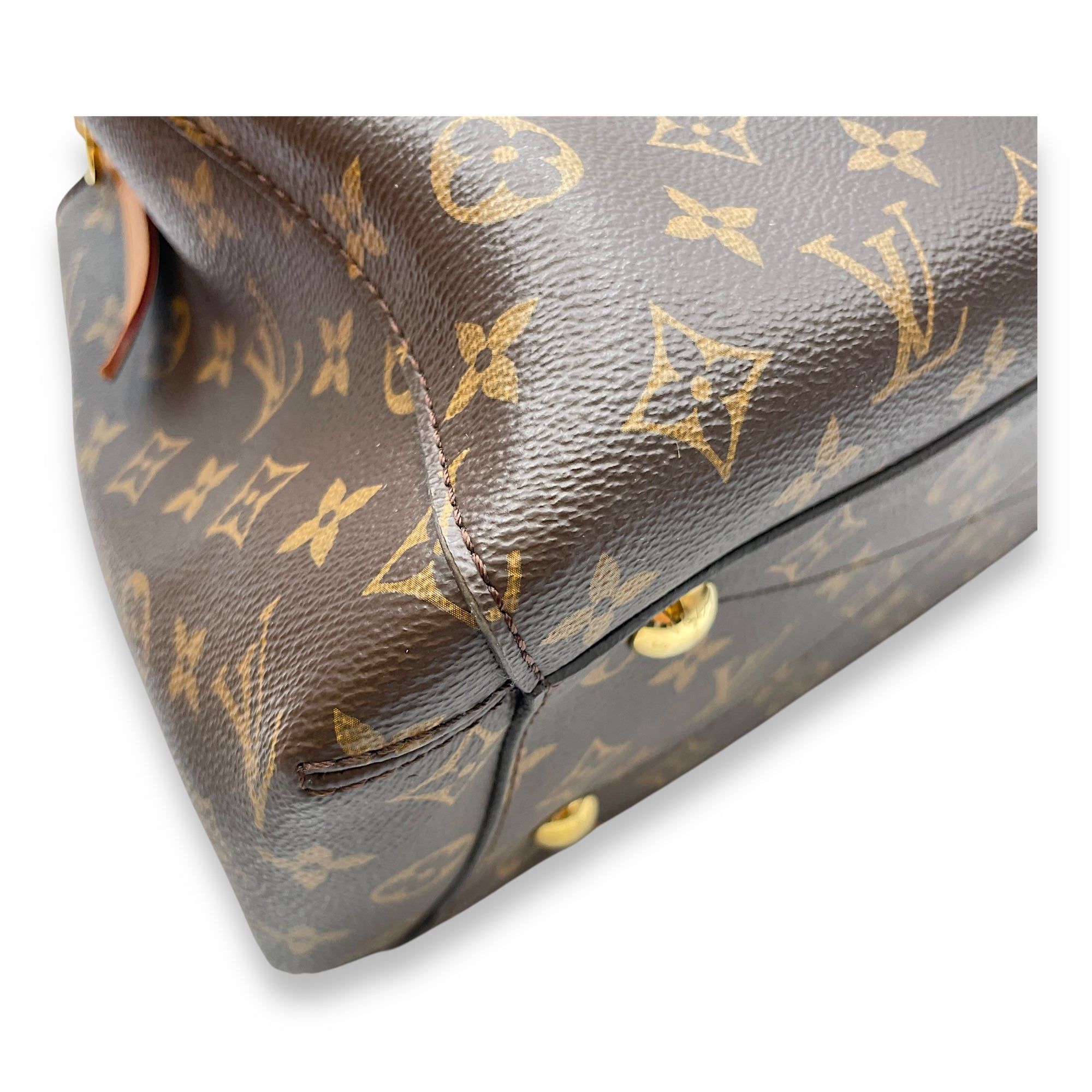 Montaigne Brown Monogram Shoulder Bag in Canvas, Gold hardware