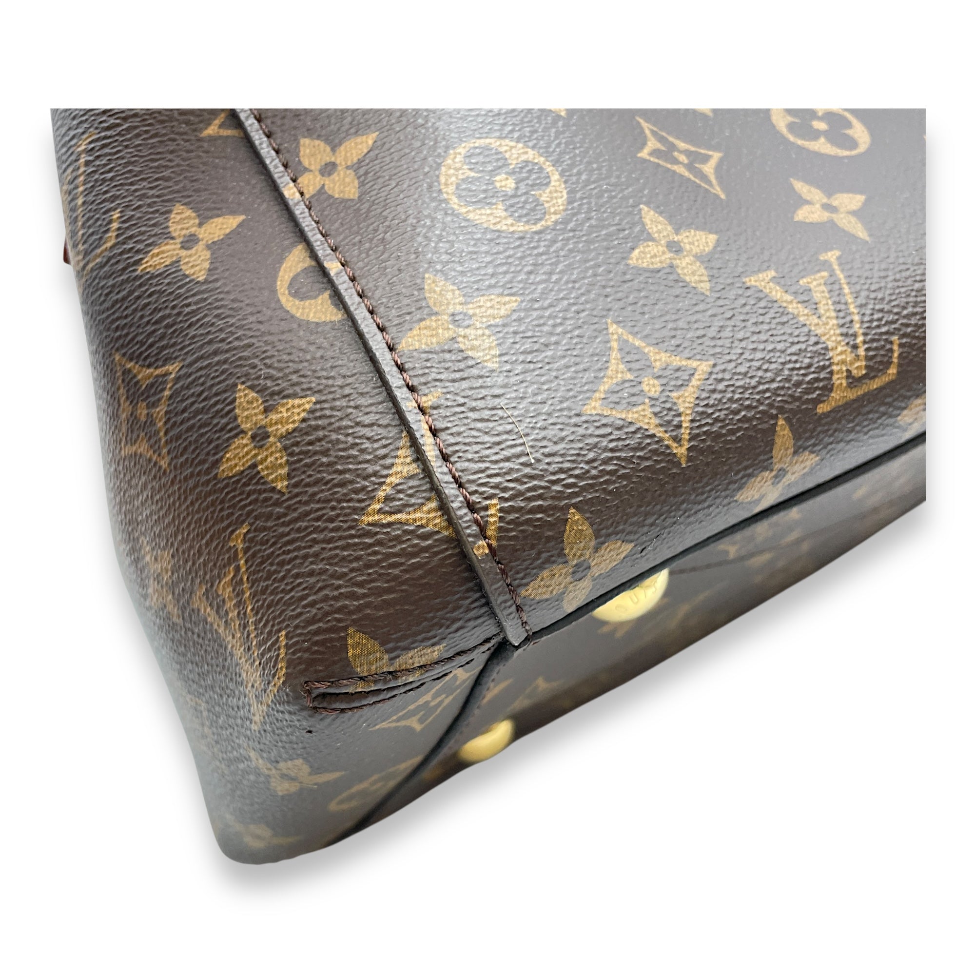 Montaigne Brown Monogram Shoulder Bag in Canvas, Gold hardware