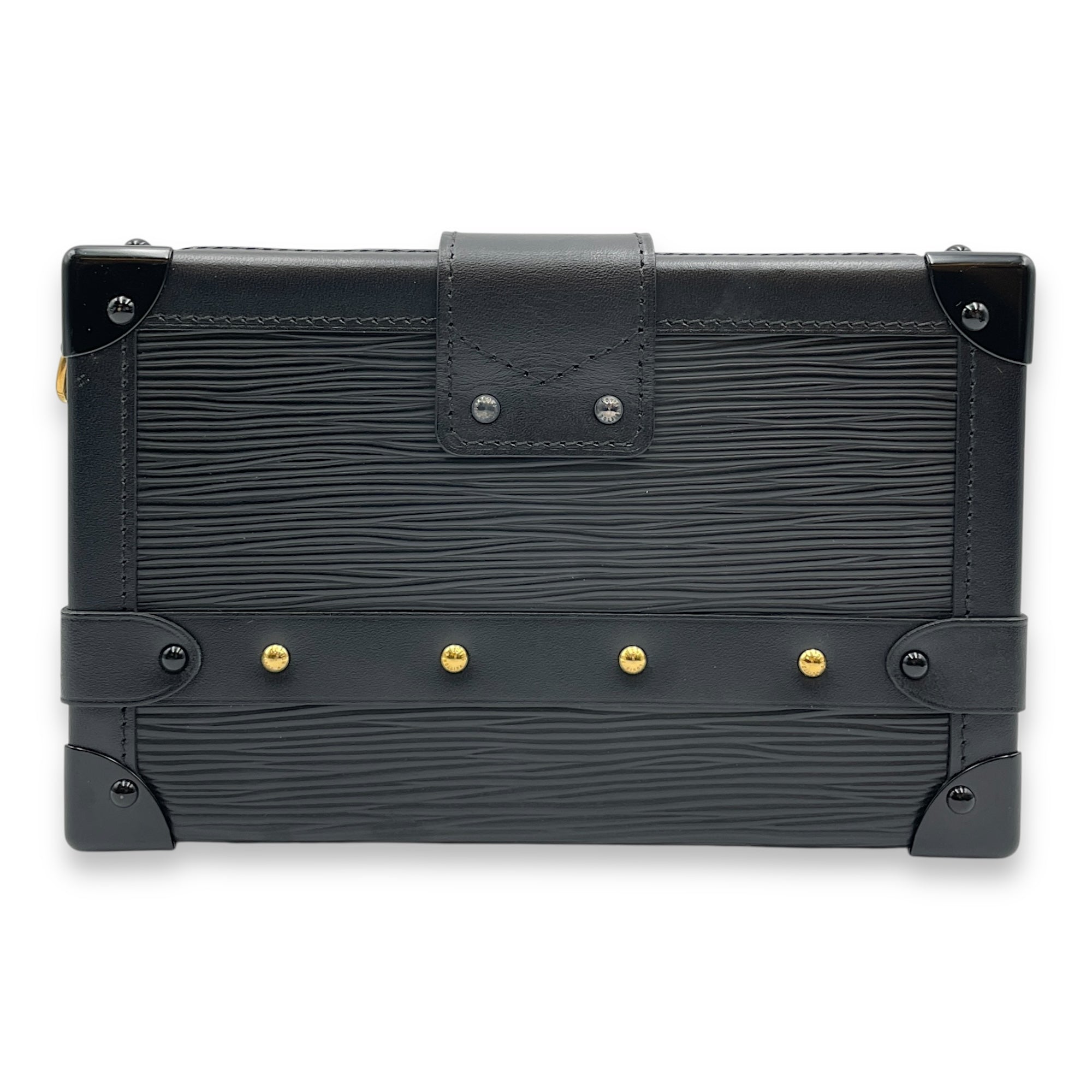 Malle Petite Noir Shoulder Bag in Epi Leather, Gold hardware