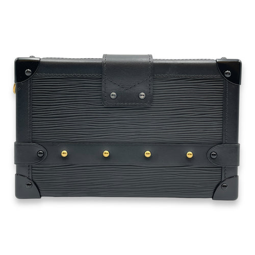 Malle Petite Noir Shoulder Bag in Epi Leather, Gold hardware