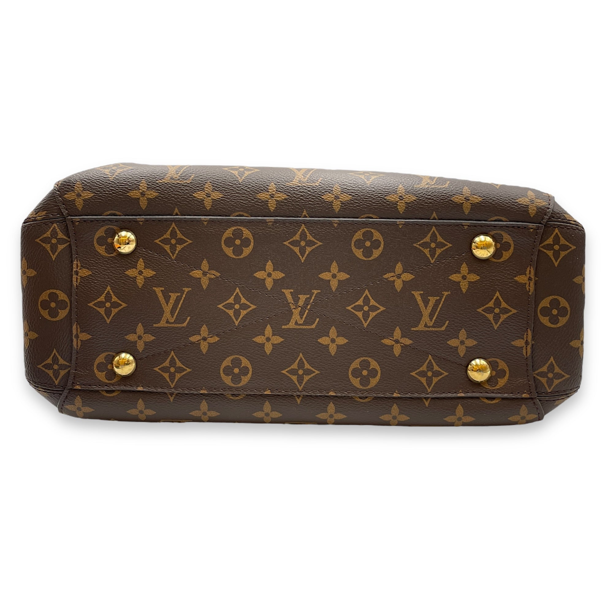 Montaigne Brown Monogram Shoulder Bag in Canvas, Gold hardware