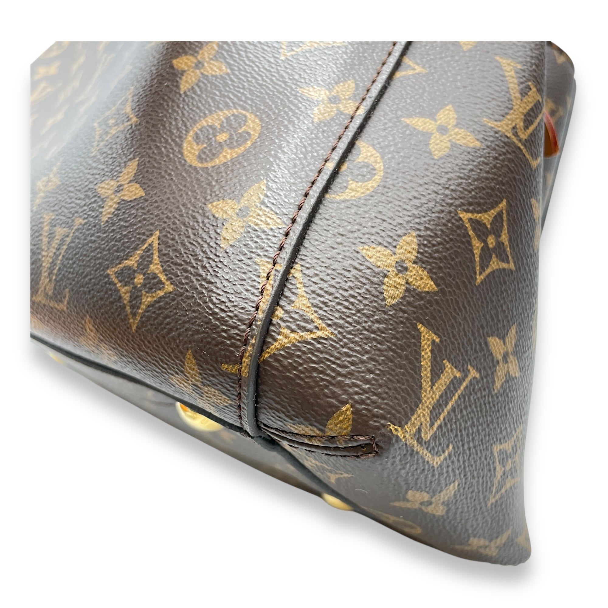 Montaigne Brown Monogram Shoulder Bag in Canvas, Gold hardware
