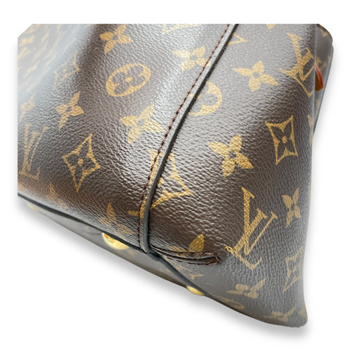 Montaigne Brown Monogram Shoulder Bag in Canvas, Gold hardware
