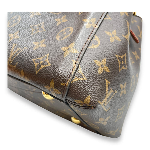 Montaigne Brown Monogram Shoulder Bag in Canvas, Gold hardware