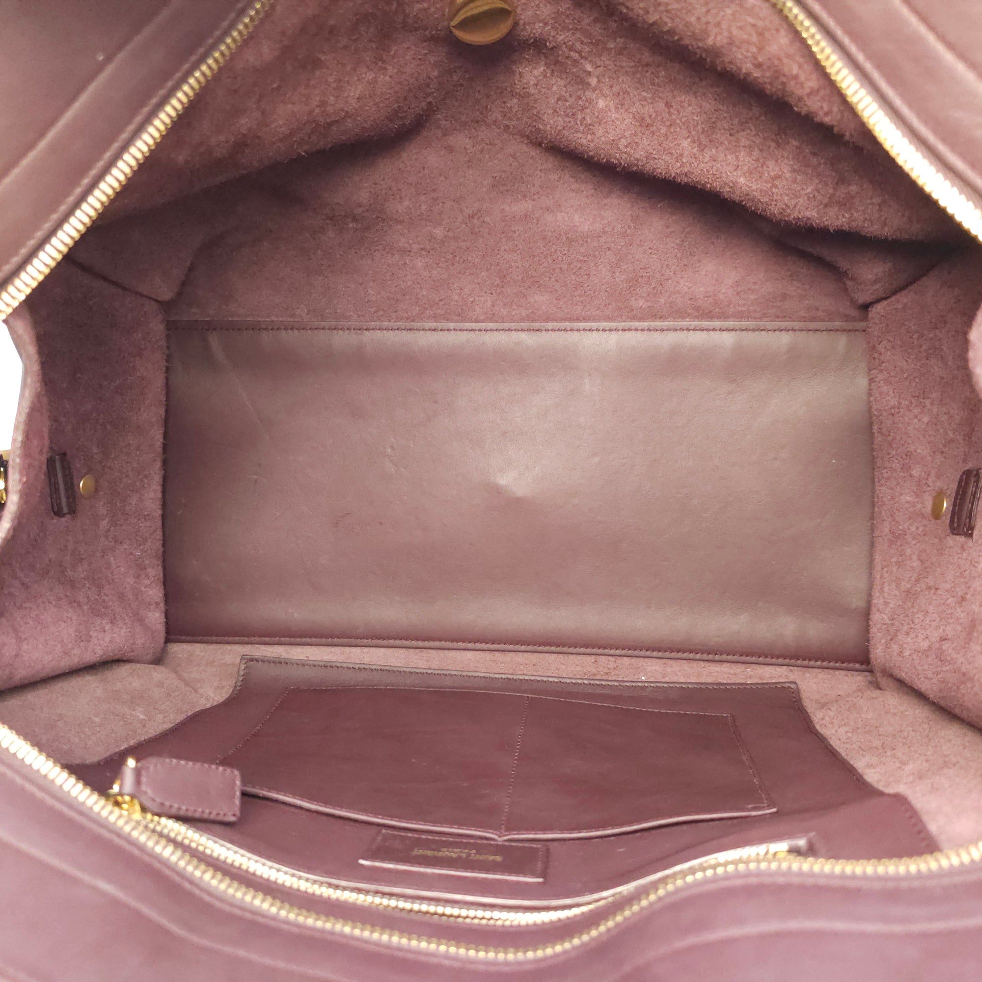 Classic Y Ligue Burgundy Top Handle Bag in Calfskin, Gold hardware