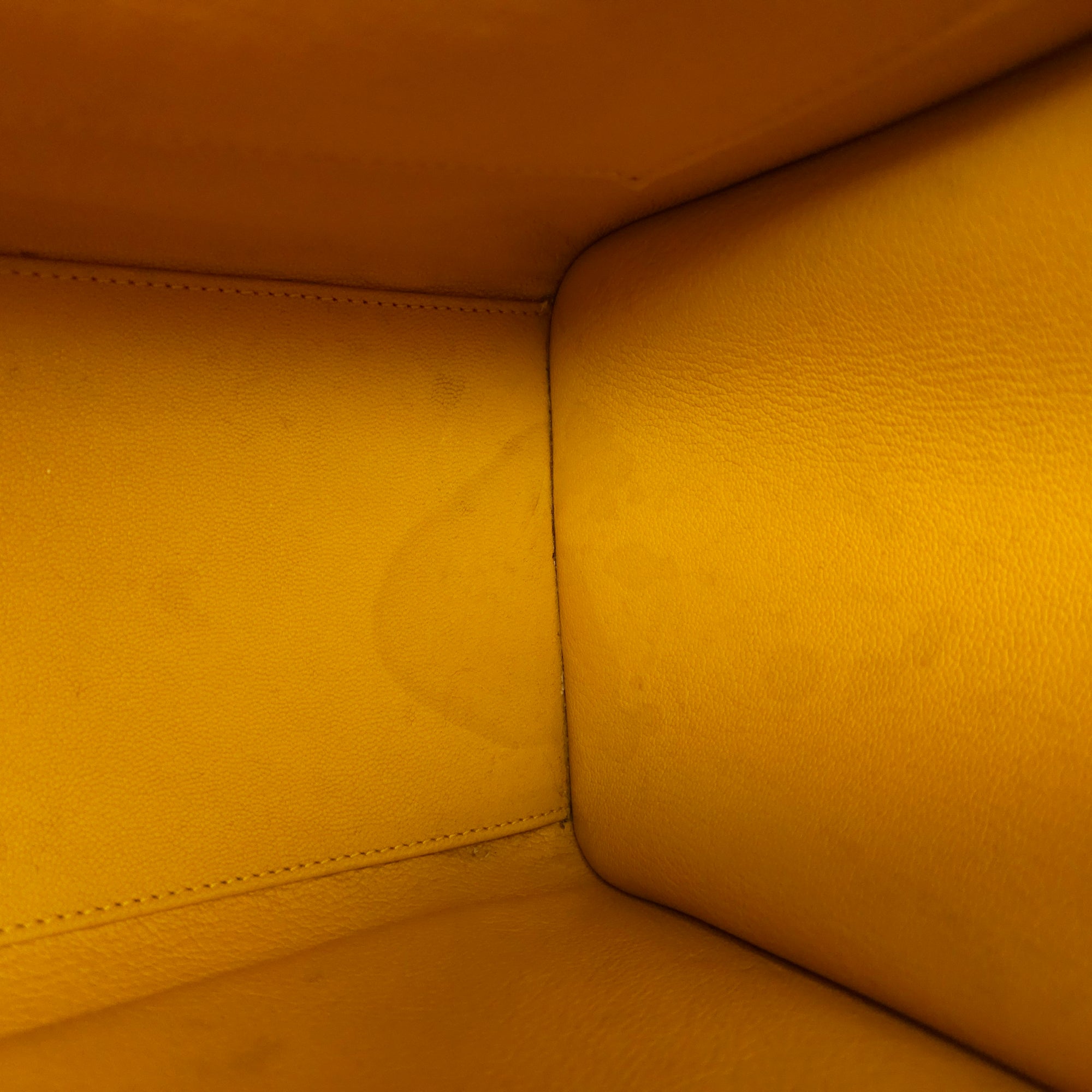 Luggage Micro Yellow Top Handle Bag in Calfskin, Gold hardware