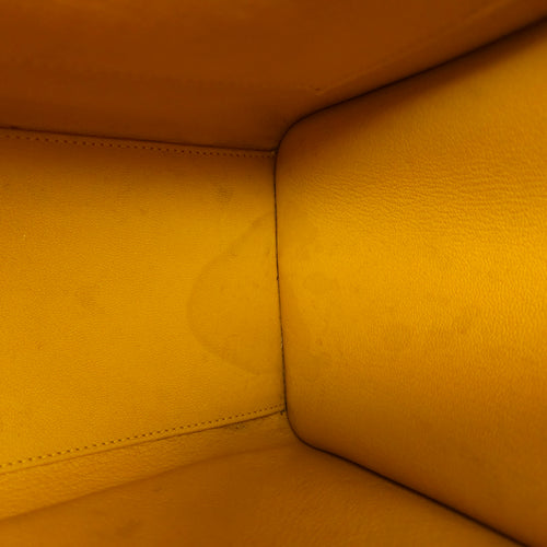 Luggage Micro Yellow Top Handle Bag in Calfskin, Gold hardware