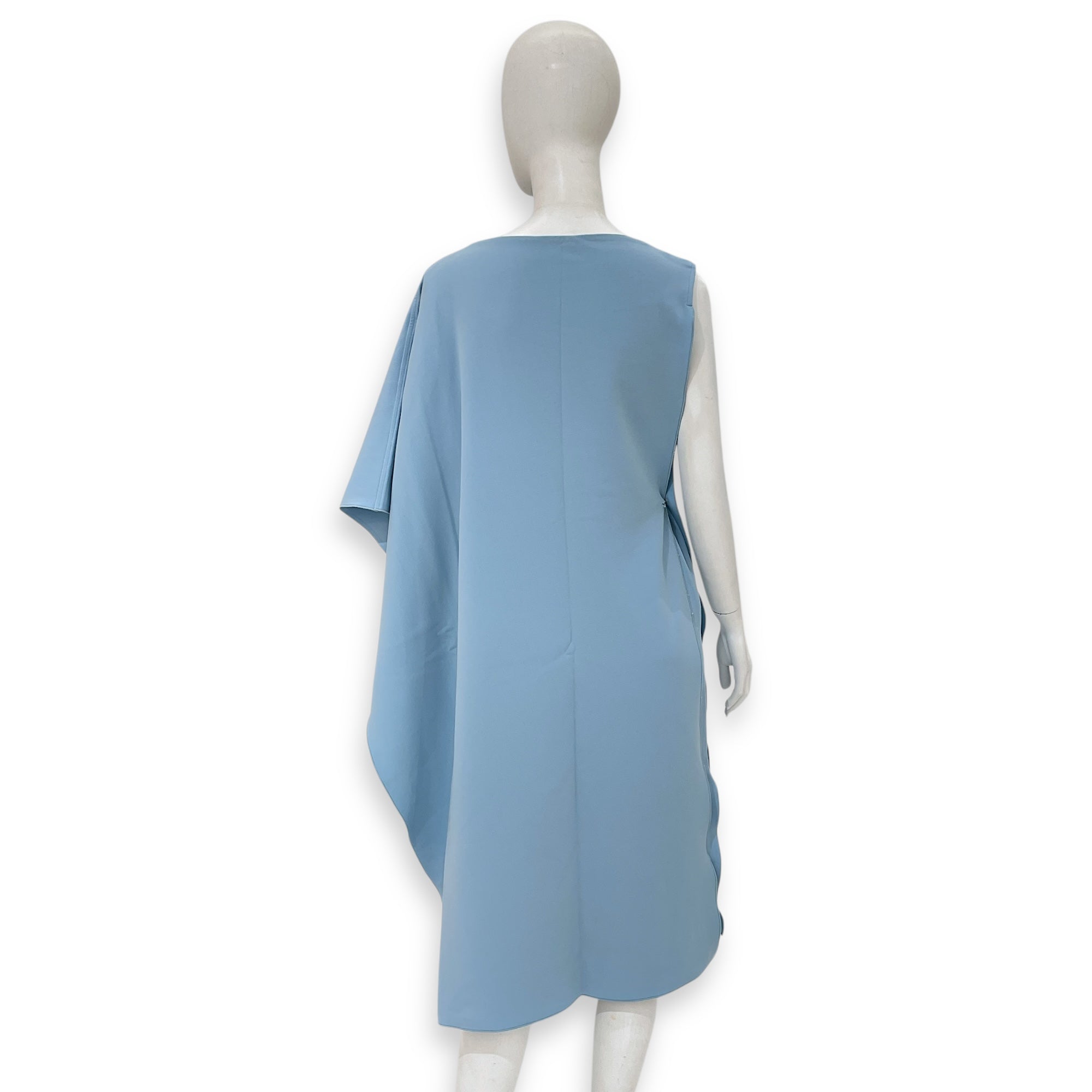 Asymetrique Dress 38 Blue Faience Ready-To-Wear in Wool, Silver hardware