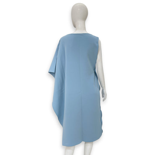 Asymetrique Dress 38 Blue Faience Ready-To-Wear in Wool, Silver hardware