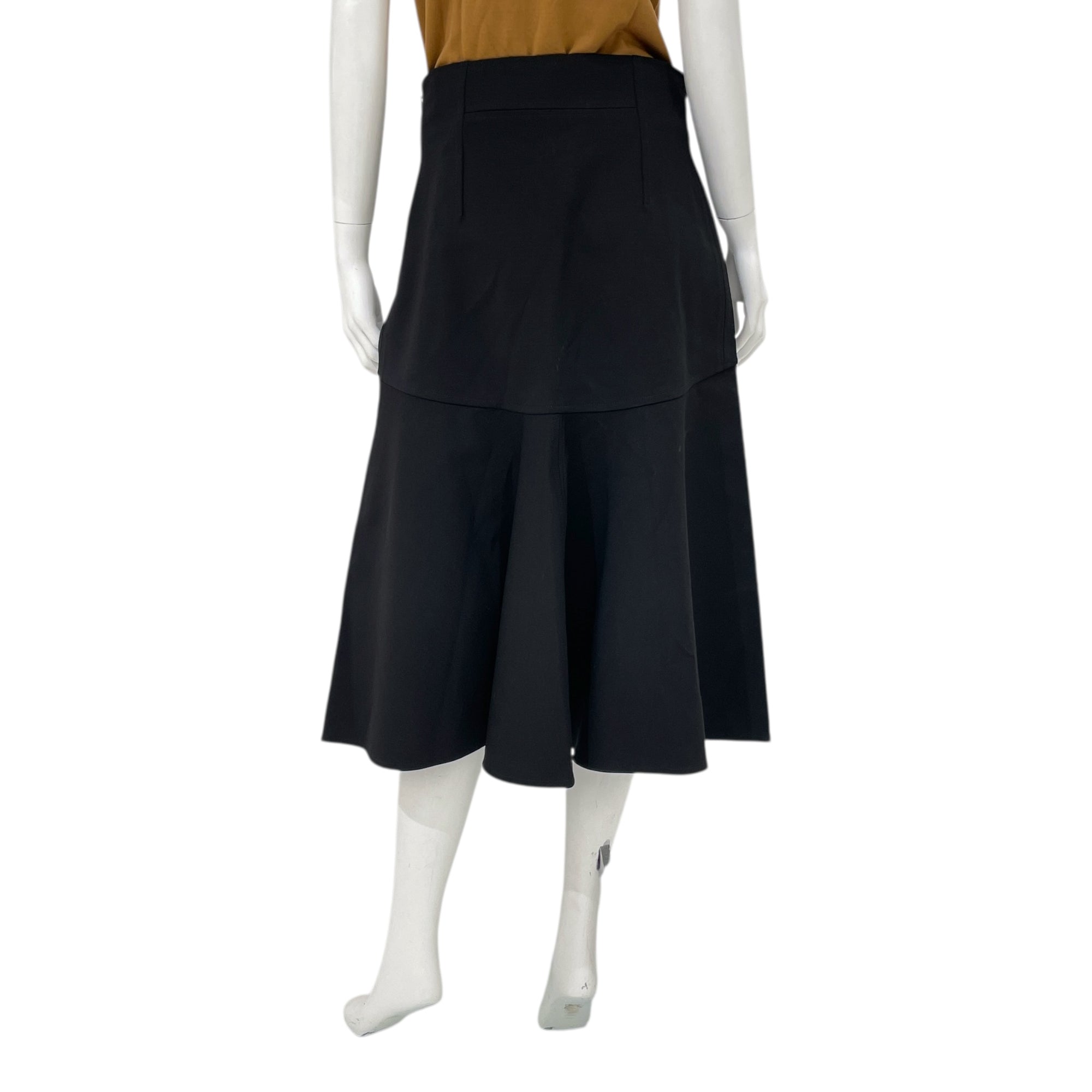 Flare Skirt 38 Black Ready-To-Wear in Cotton