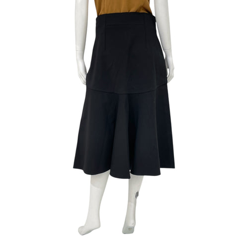 Flare Skirt 38 Black Ready-To-Wear in Cotton