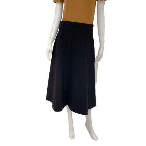 Flare Skirt 38 Black Ready-To-Wear in Cotton