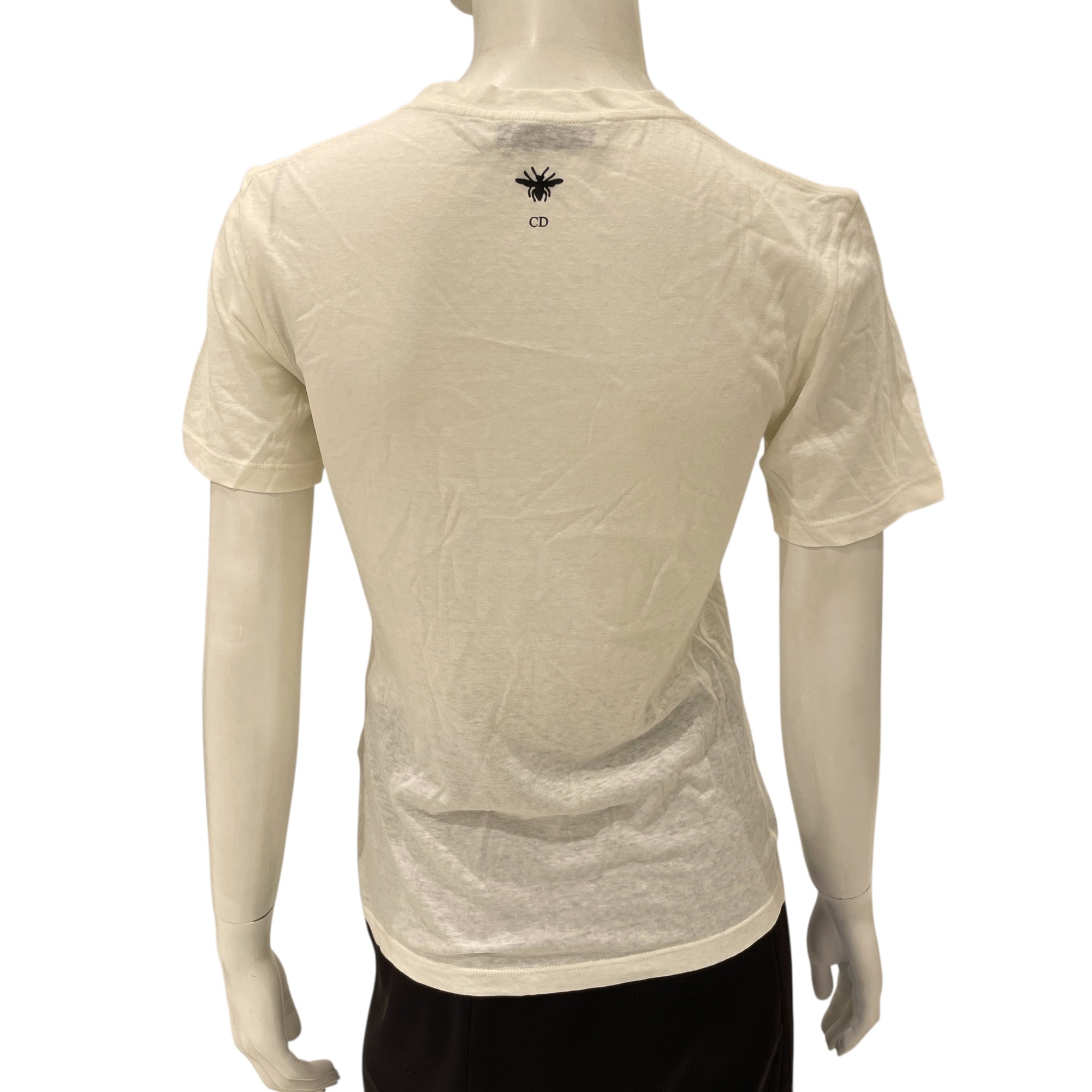 S/S T-Shirt Tiger Motif XS Cream/Orange Ready-To-Wear in Cotton