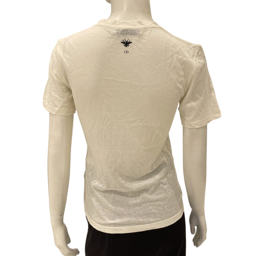 S/S T-Shirt Tiger Motif XS Cream/Orange Ready-To-Wear in Cotton