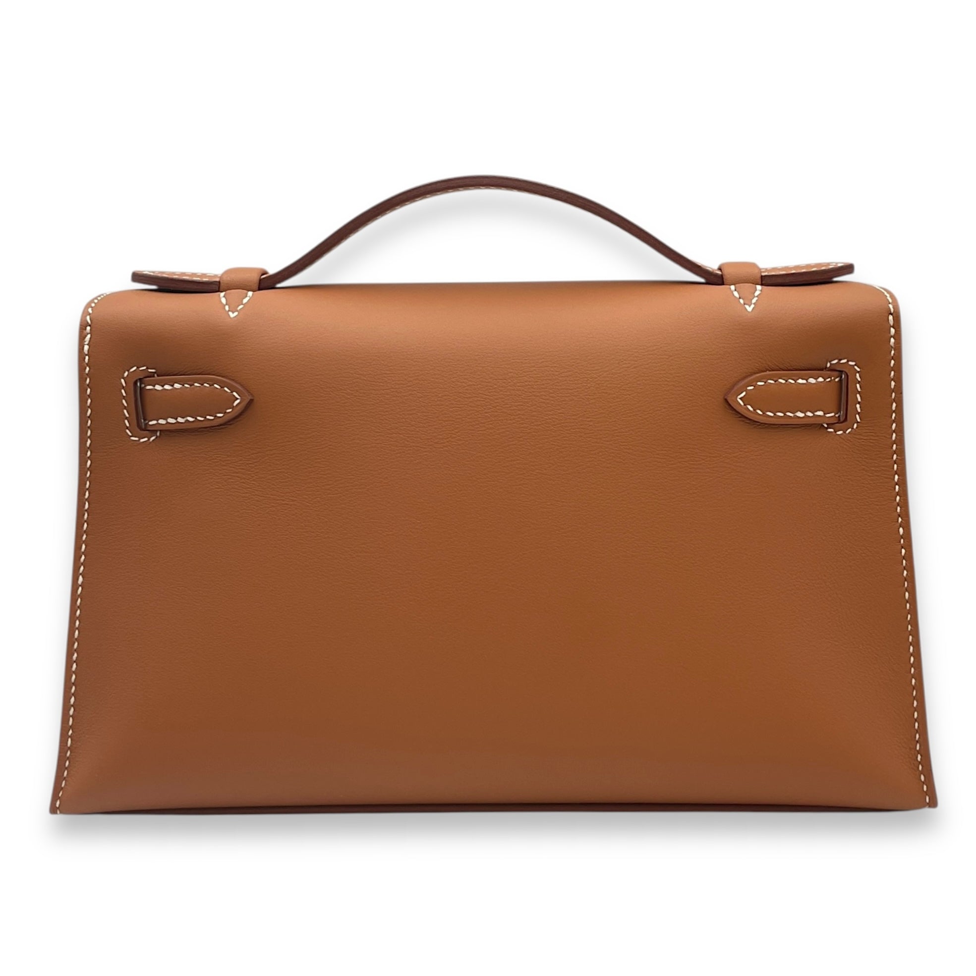 Kelly Pochette Gold in Swift, Gold hardware