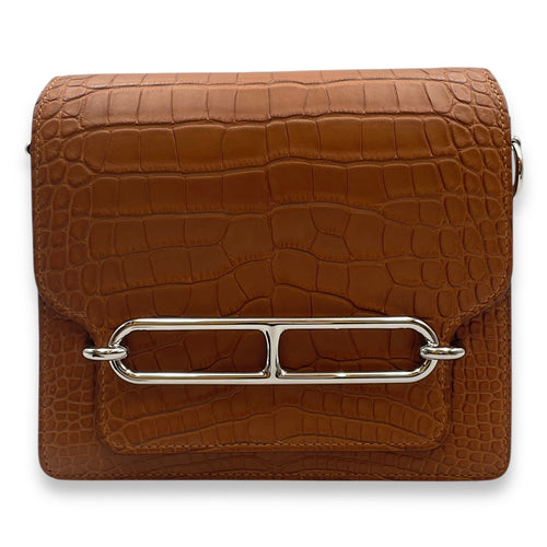 Roulis Mini Gold in Matte Alligator, Palladium hardware