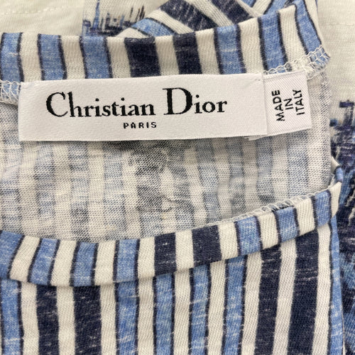 S/S Striped Palm Tree T-Shirt XS Blue Ready-To-Wear in Cotton