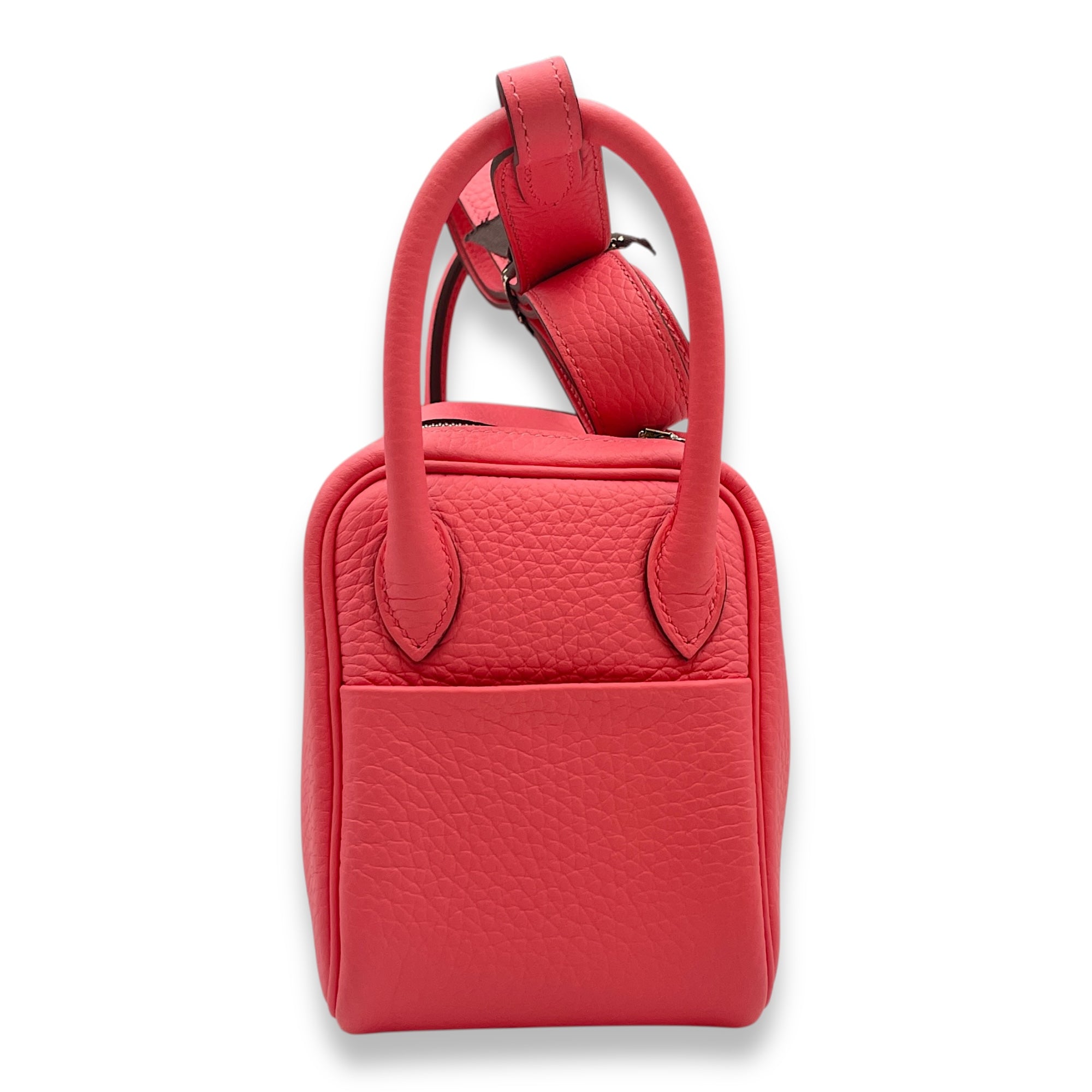 Lindy II Mini Rose Azalea in Clemence, Palladium hardware