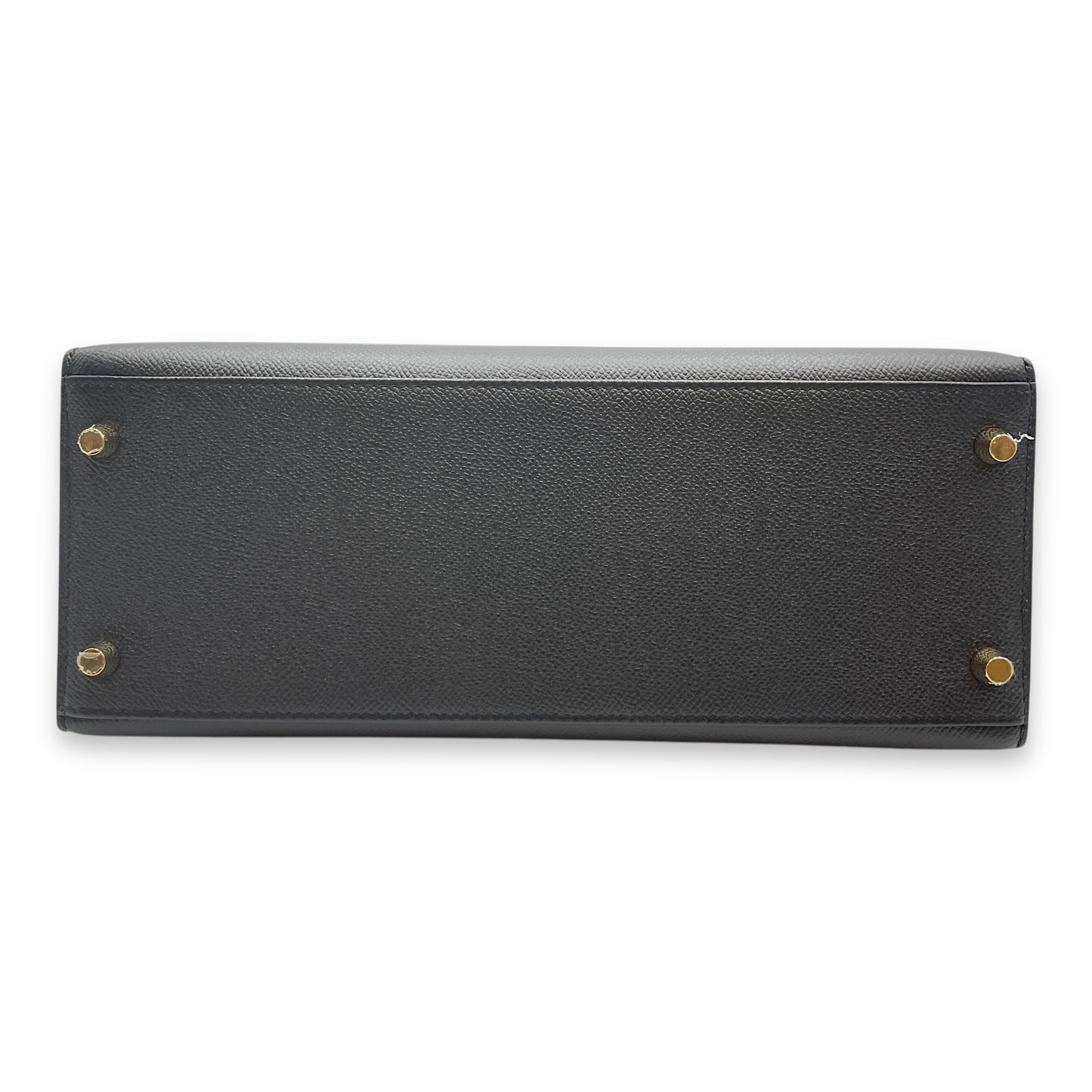 Sellier Kelly 28 Black in Epsom, Gold hardware