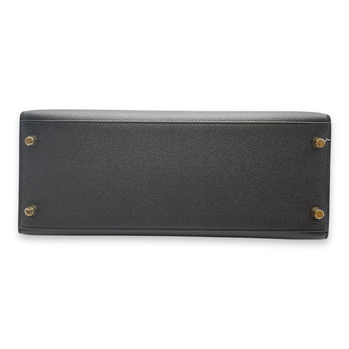 Sellier Kelly 28 Black in Epsom, Gold hardware