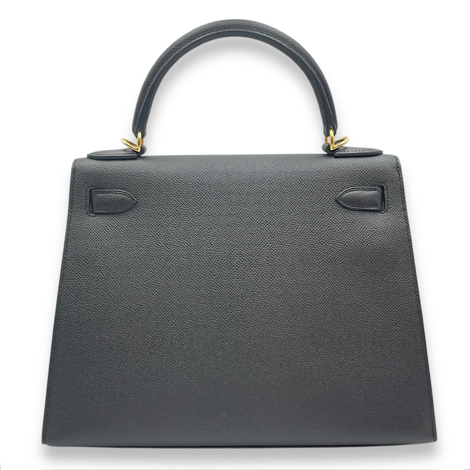 Sellier Kelly 28 Black in Epsom, Gold hardware