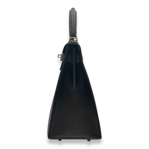 Sellier Kelly 28 Black in Epsom, Gold hardware