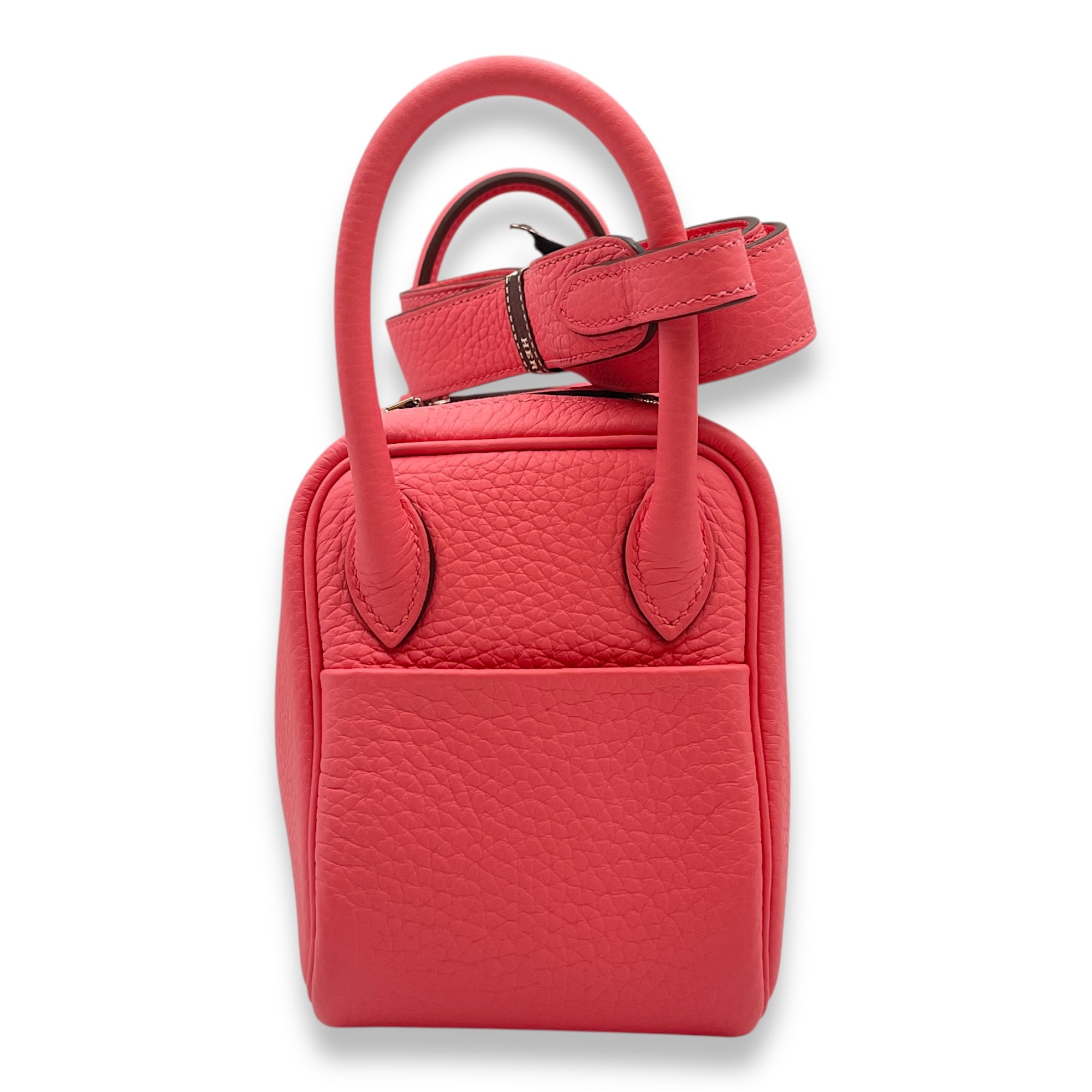 Lindy II Mini Rose Azalea in Clemence, Palladium hardware