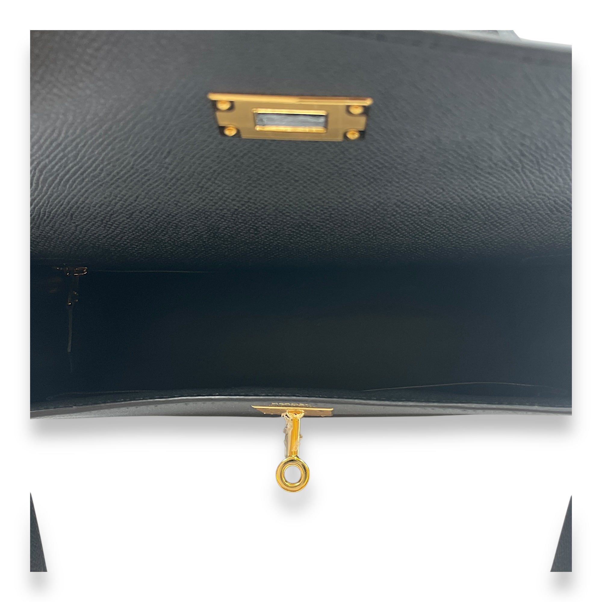 Sellier Kelly 28 Black in Epsom, Gold hardware