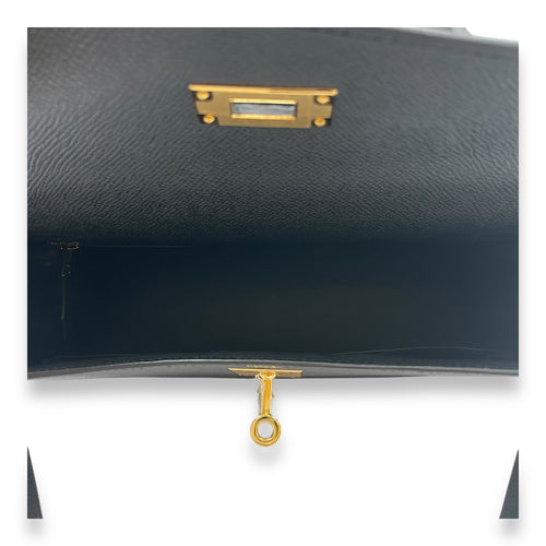 Sellier Kelly 28 Black in Epsom, Gold hardware