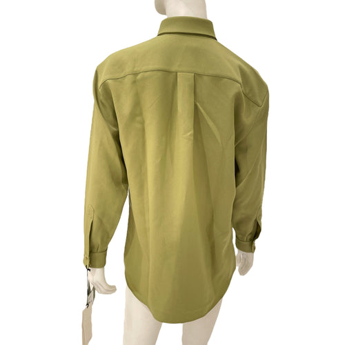 Pointed Collar Shirt 38 Green Ready-To-Wear in Polyester