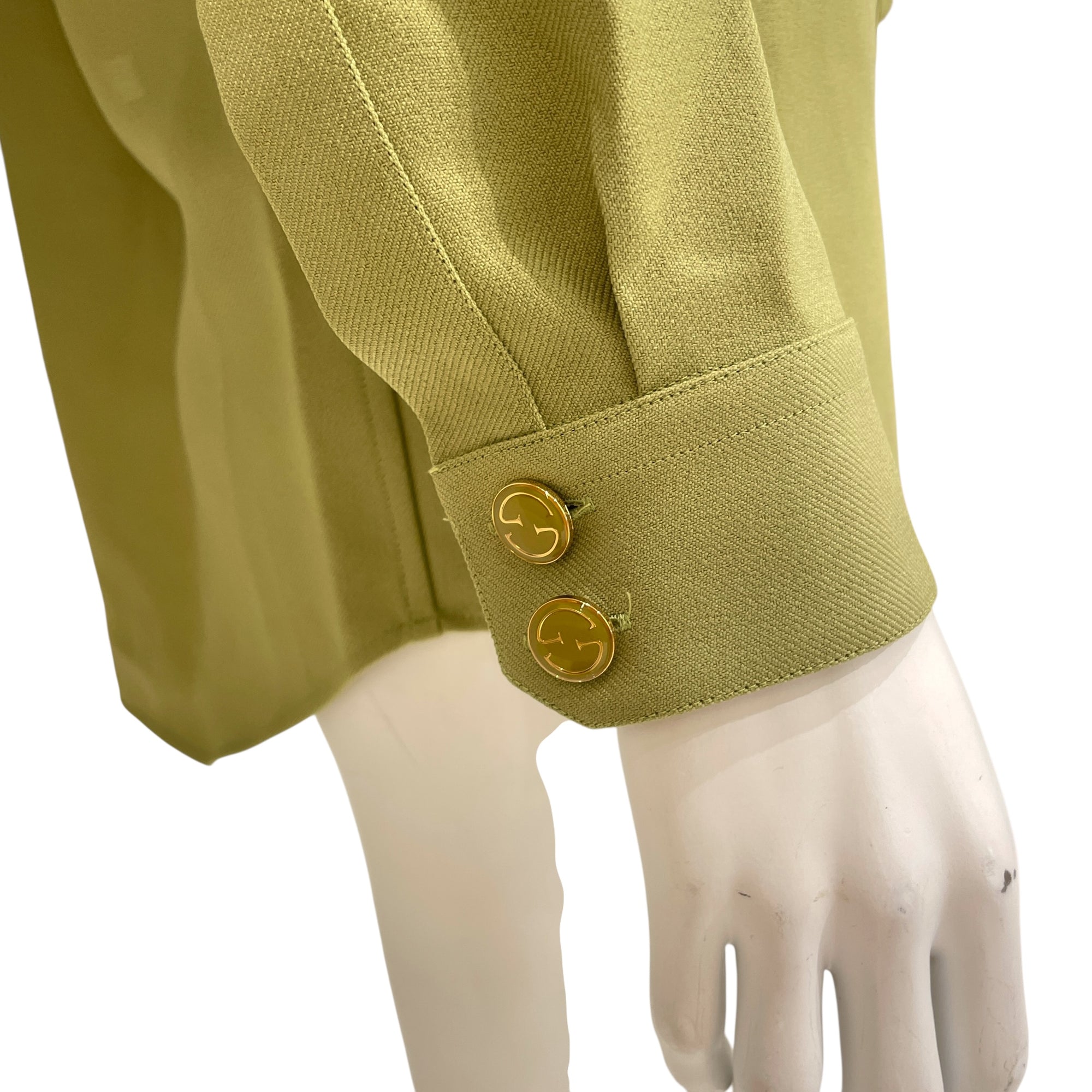 Pointed Collar Shirt 38 Green Ready-To-Wear in Polyester