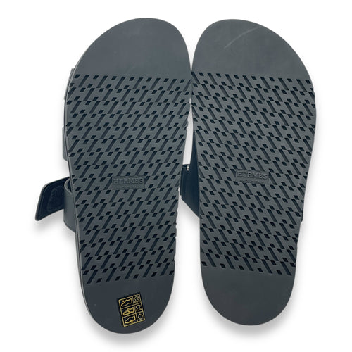 Chypre 38.5 Black Sandal in Calfskin
