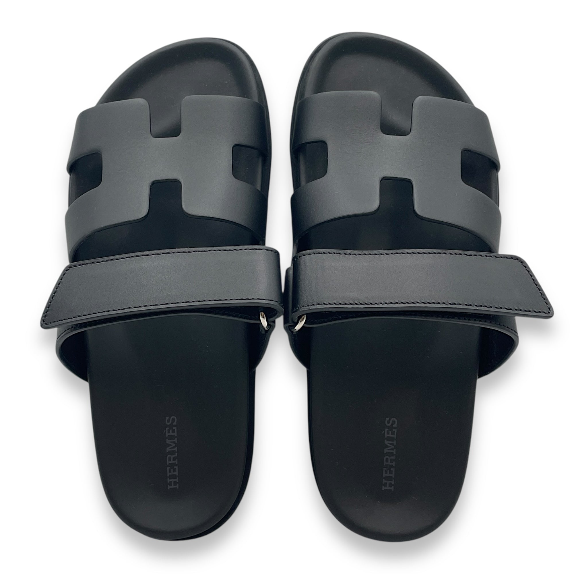 Chypre 38.5 Black Sandal in Calfskin
