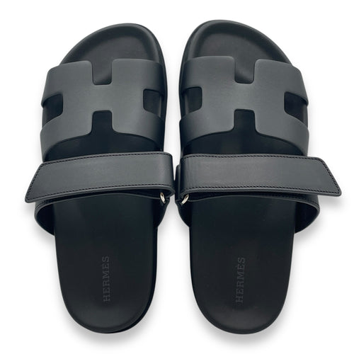 Chypre 38.5 Black Sandal in Calfskin