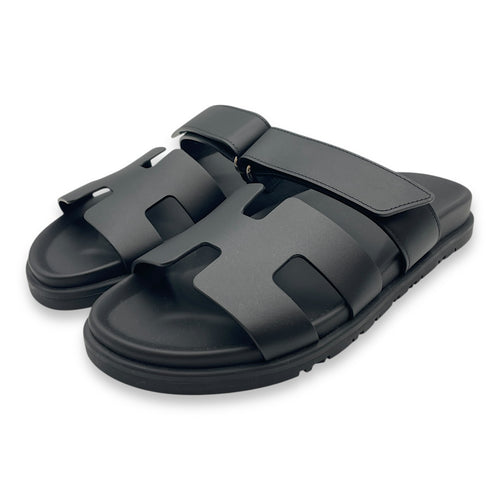 Chypre 38.5 Black Sandal in Calfskin