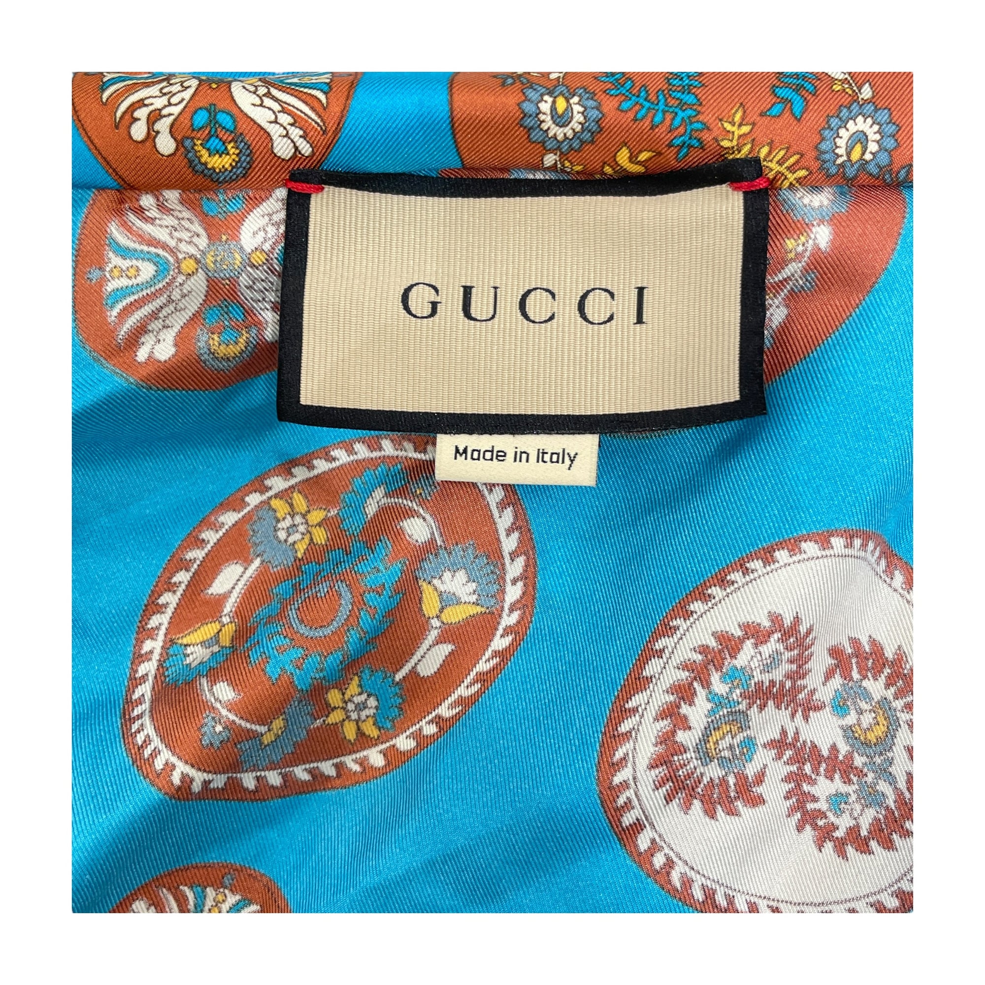 Paisley Print Scarf Blouse 36 Blue Ready-To-Wear in Silk