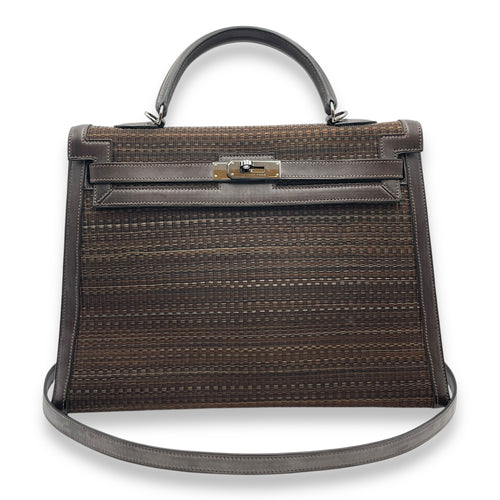 HSS Sellier Kelly 35 Brown in Barenia/Crinoline, Ruthenium hardware