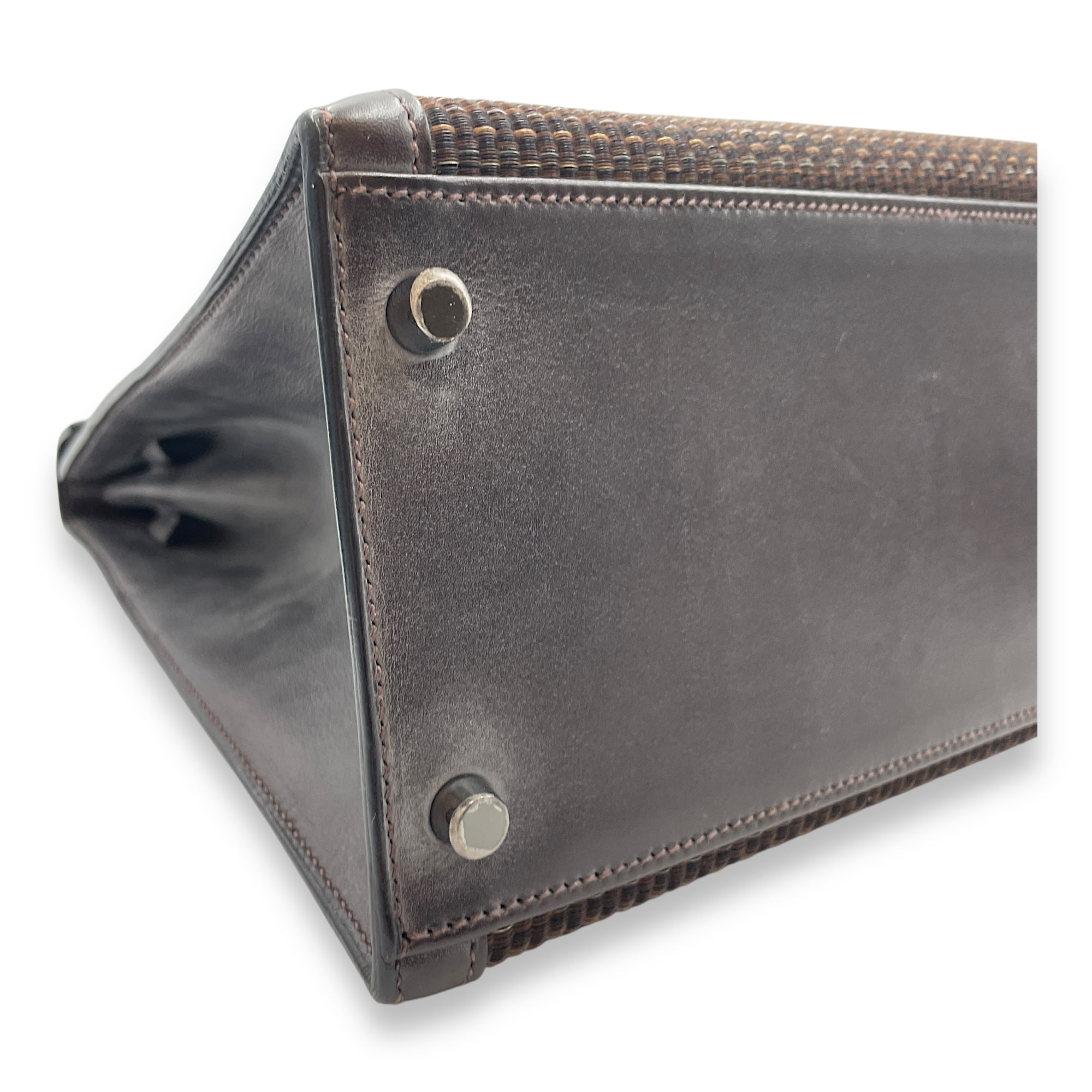HSS Sellier Kelly 35 Brown in Barenia/Crinoline, Ruthenium hardware