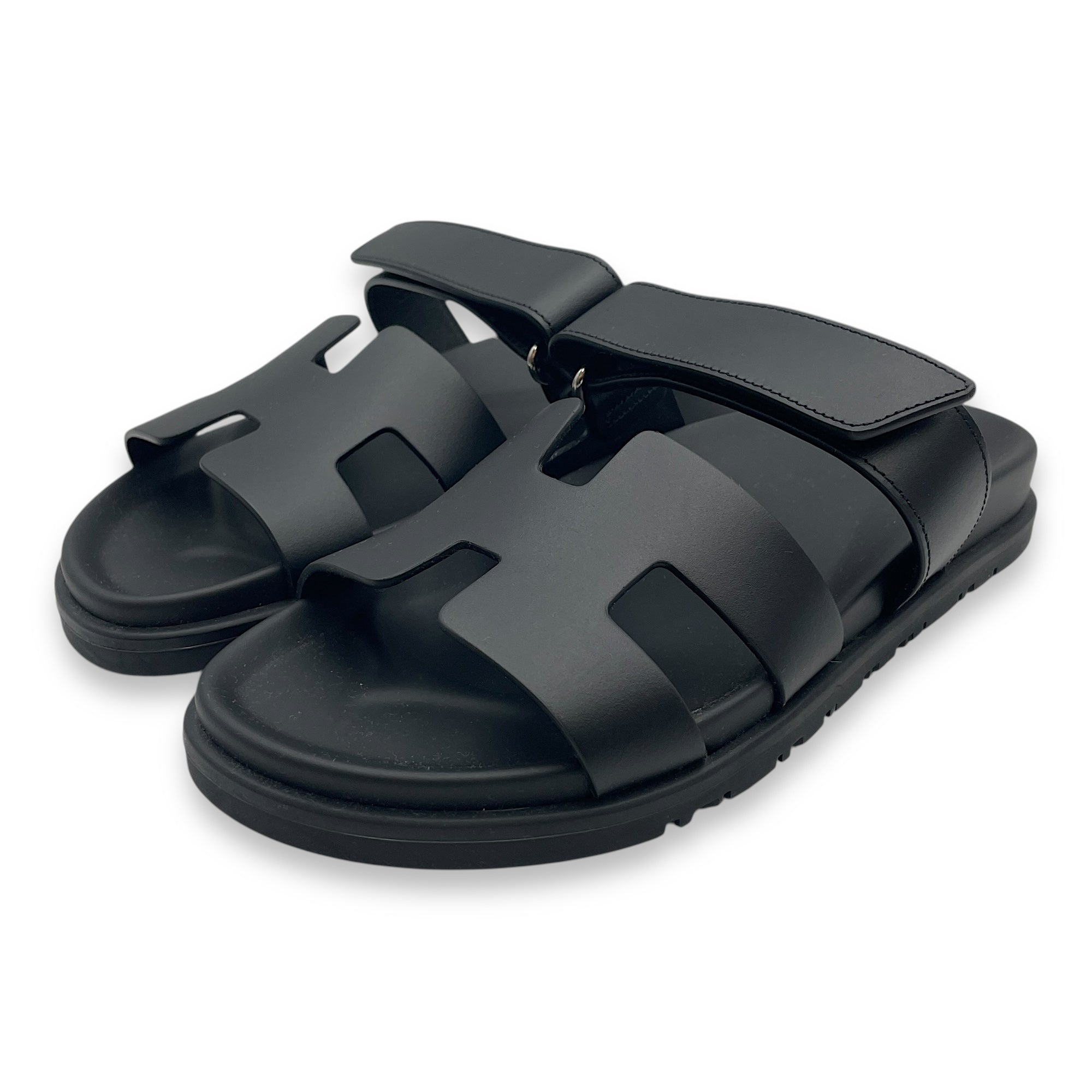 Chypre 38.5 Black Sandal in Calfskin